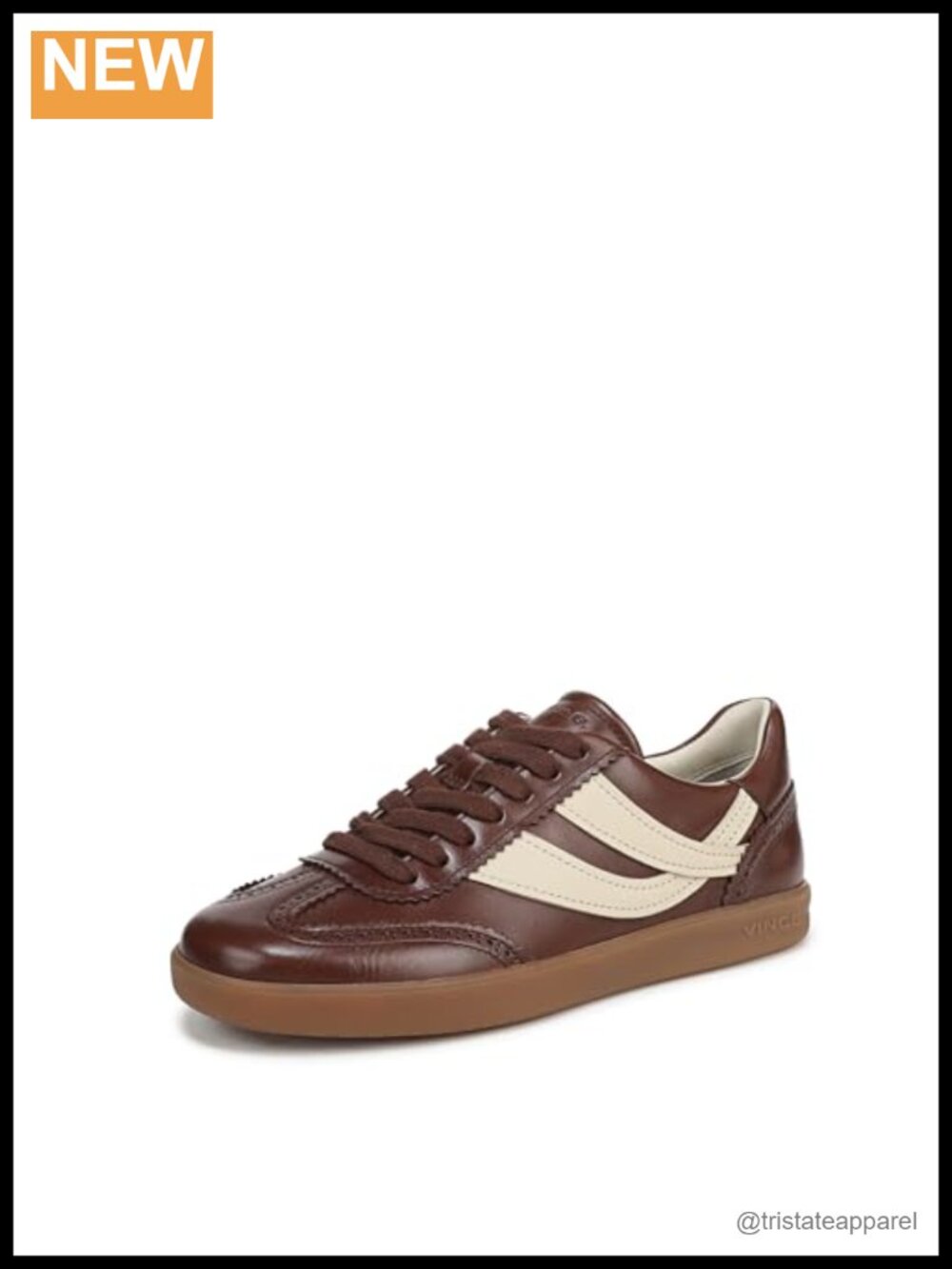 Leather Lace-Up Sneakers Round Toe Block Heel Casual Walking Shoes